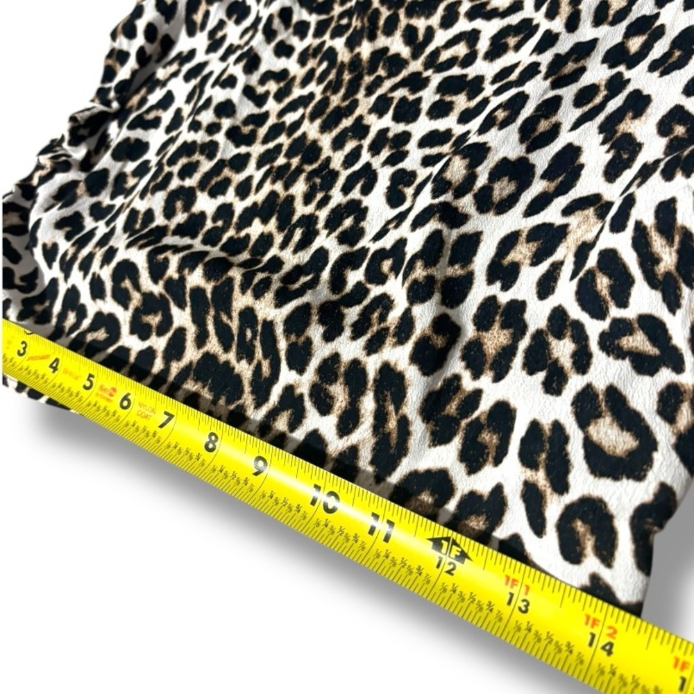 H&M NWT Tie Strap Rouched Back Light Beige/Leopard Print Draped Camisole Top - Picture 9 of 15